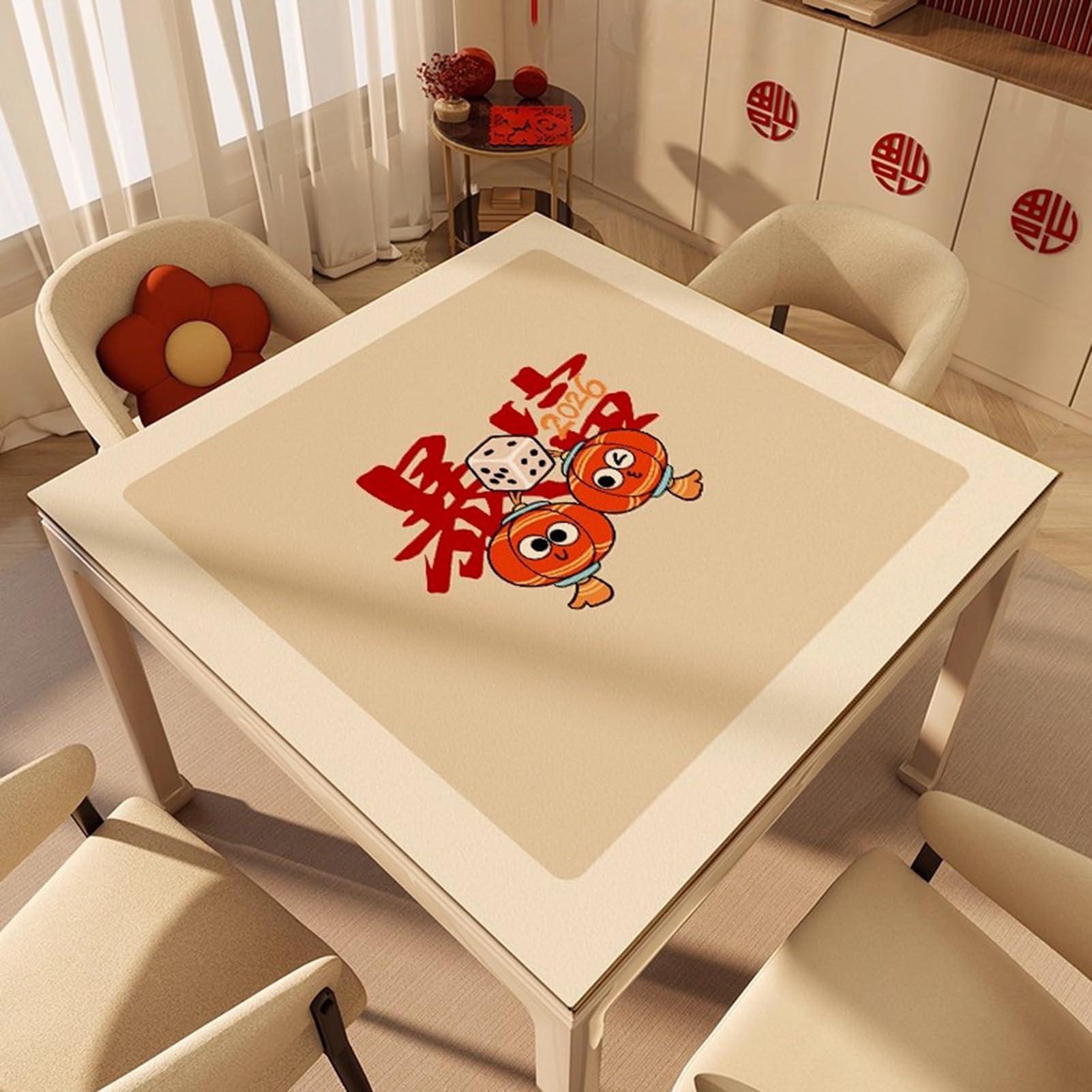Tapis de Table de mah-Jong, Antidérapant et réduction du Bruit avec Sac de Transport(85cm/33.46in)