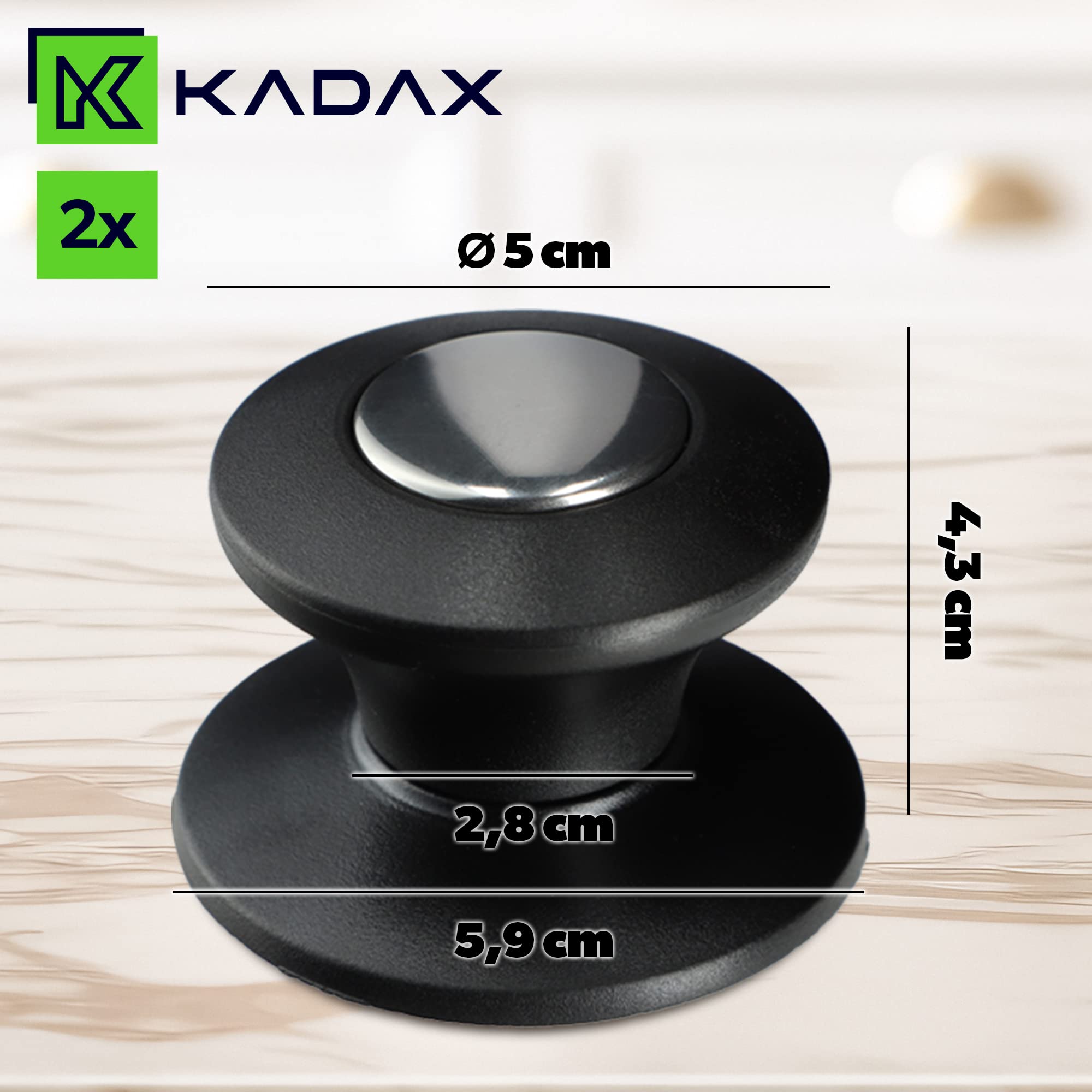 KADAX Feuerfeste Topfdeckelgriffe – 3 Stück, Aus Edelstahl & Kunststoff, Universell Für Glasdeckel