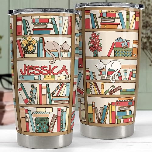 Miniatura 9 de SANDJEST Vaso de búho personalizado de 20 onzas, 30 onzas, vasos aislados con tapa, taza de viaje para café, taza para mujeres, niñas, búhos,
