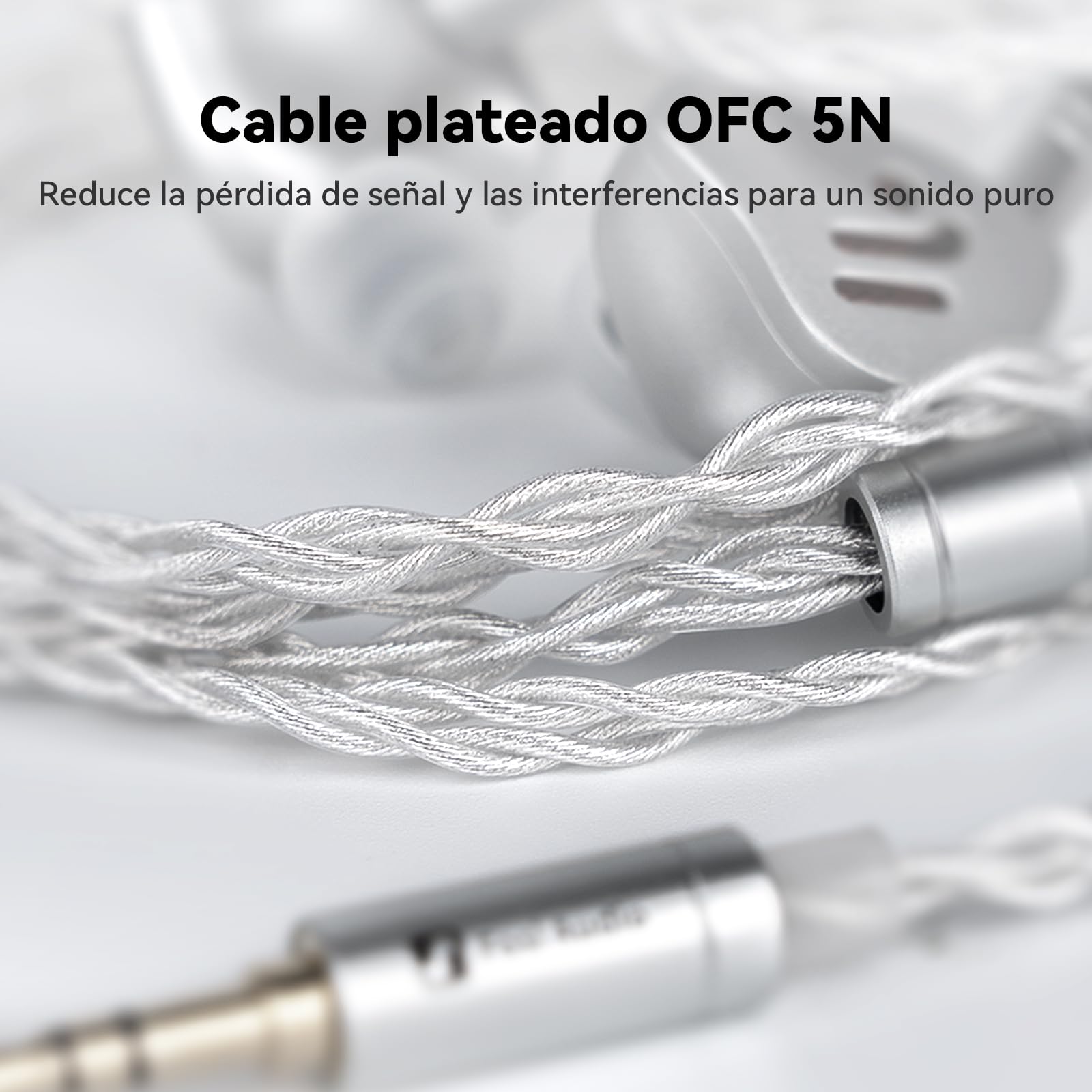 Fosi Audio IM4 Auriculares Intrauditivos HiFi de Diseño Abierto, Altavoz de Berilio de 10mm, Imán Doble N52 y Doble Cámara, Cable Desmontable de 2 Pines, Ajuste Personalizado (Negro)