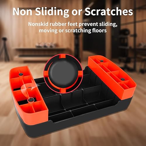 Miniatura 9 de Entrenador de plataforma aeróbica de entrenamiento de ejercicio, escalón aeróbico de 18 pulgadas con elevadores de altura ajustable de 4 a 6 pulgadas