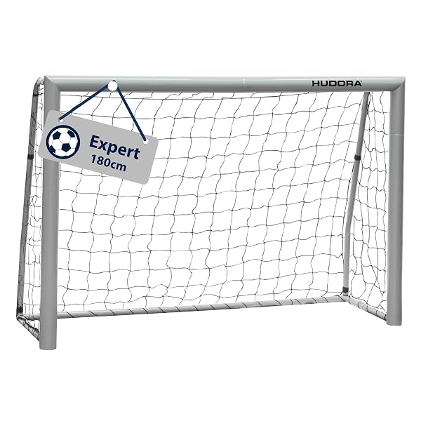 HUDORA Porta da calcio Expert 180 - porta da calcio grande per bambini e adulti - resistente alle intemperie e stabile con rete a maglie strette - Porta da esterno per tempo libero e training