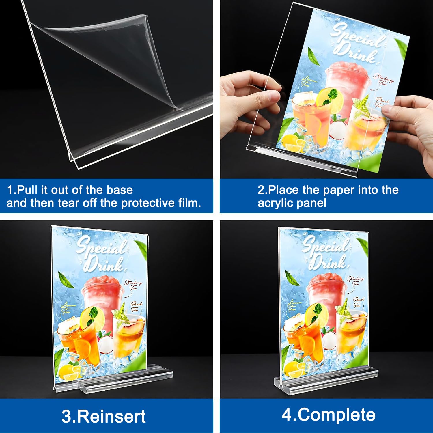 6pcs Presentoir A6, Porte Affiche,support enu ,Présentoir Polyvalent 6pcs Presentoir A6, Porte Affiche,support enu ,Présentoir Polyvalent