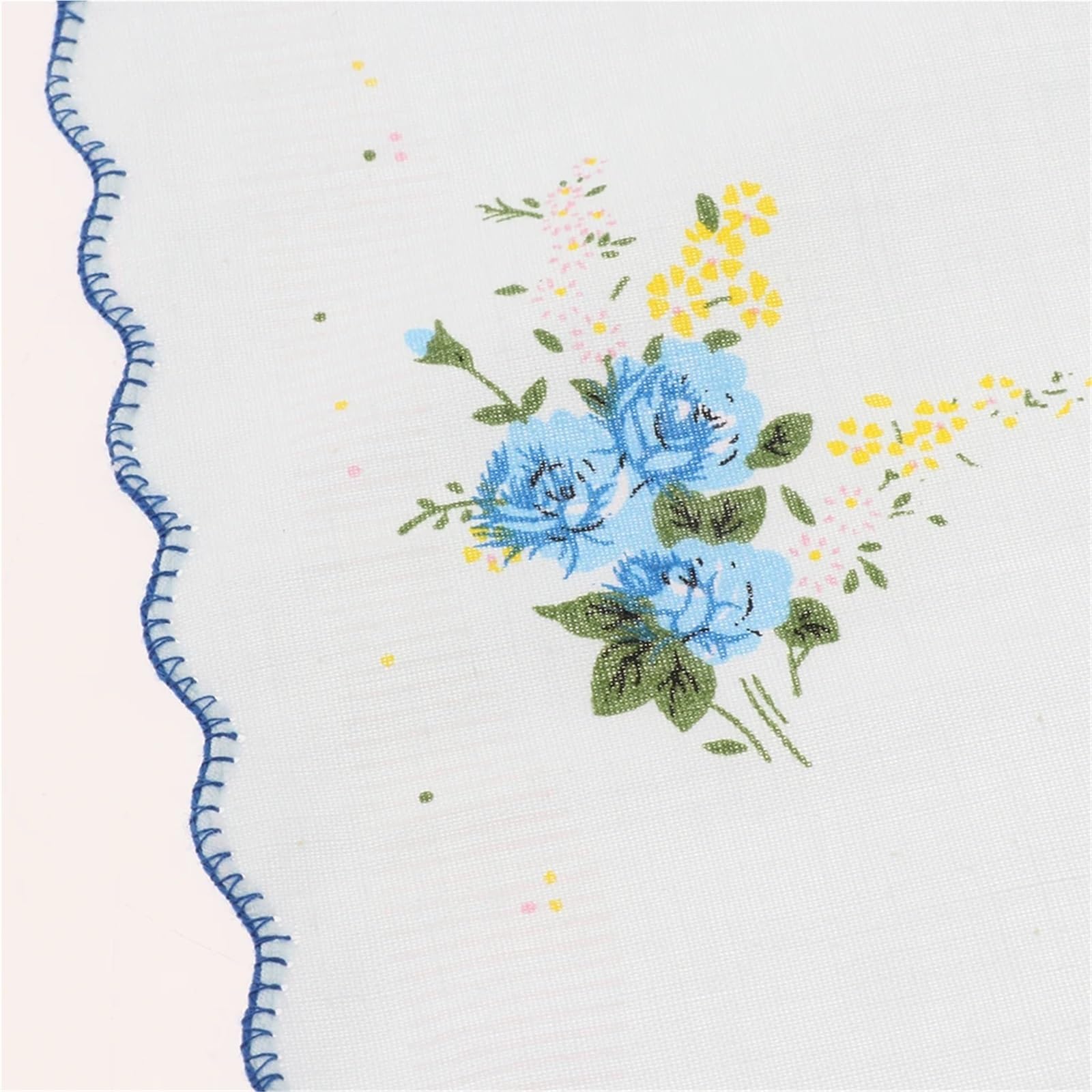 Mouchoirs pour homme 10x femmes coton imprimé mouchoir Hanky ​​mouchoirs poche carré fleur conception avec bord ondulé mouchoirs pour les mariages