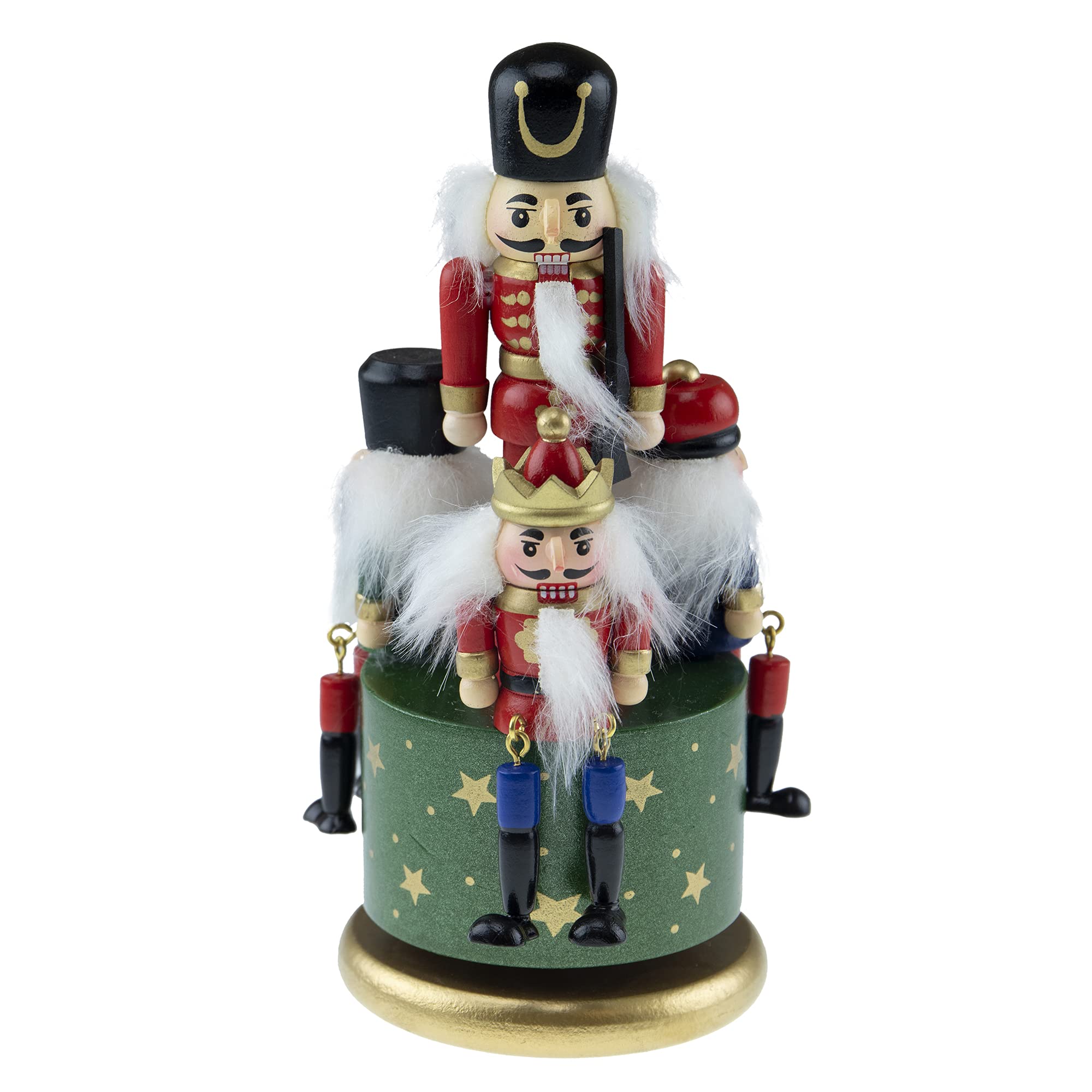 Clever Creations Red Music Box 8 Inch Traditional Wooden Nutcracker Ornament, Festive Christmas Décor for Shelves and Tables
