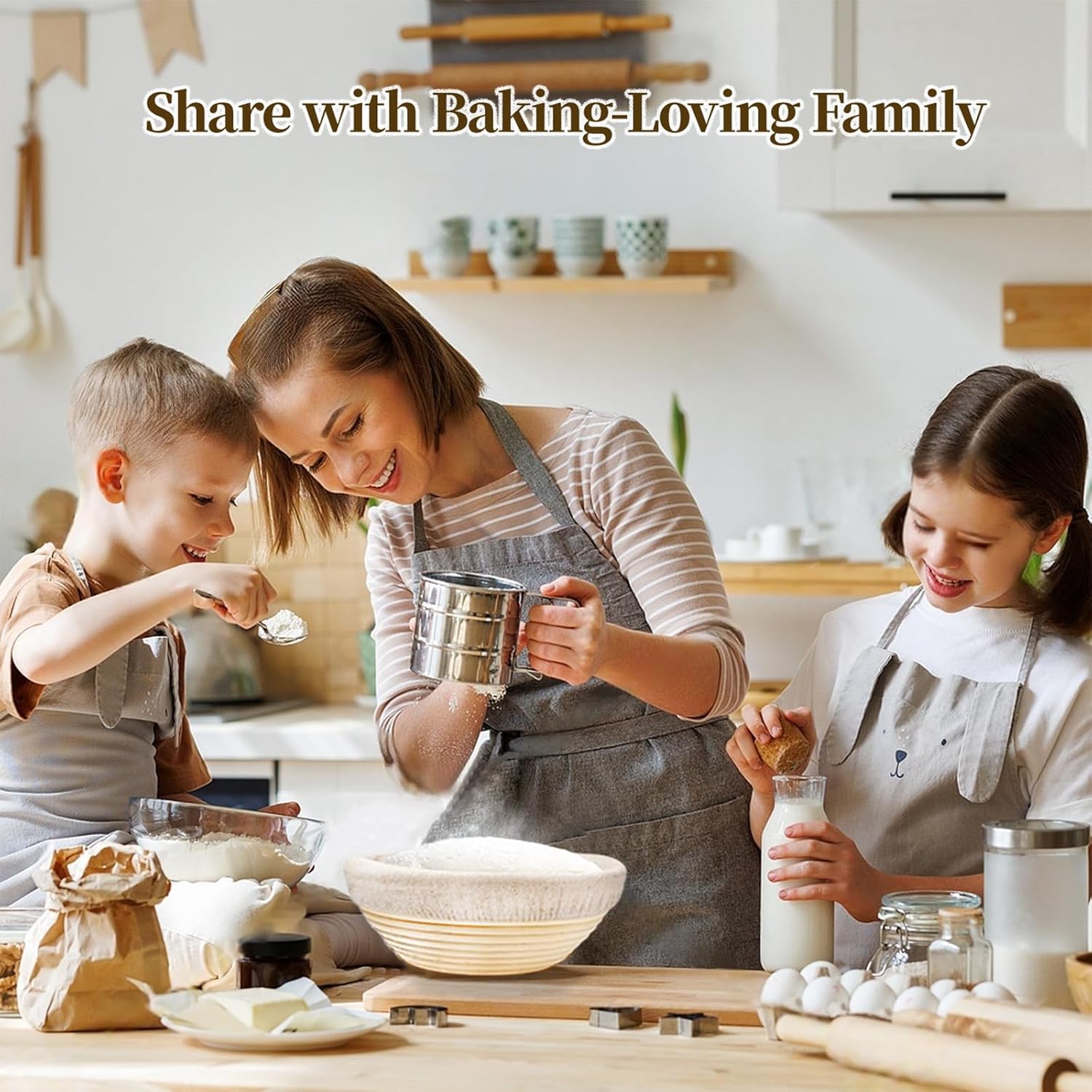 Banneton Bread Proofing Basket - Proofing Basket Set of 2 (9 inch Round) - Natural Rattan Banneton with 4 Linen Liners - Bread Basket for Sourdough Bread Baking Supplies - Image 2