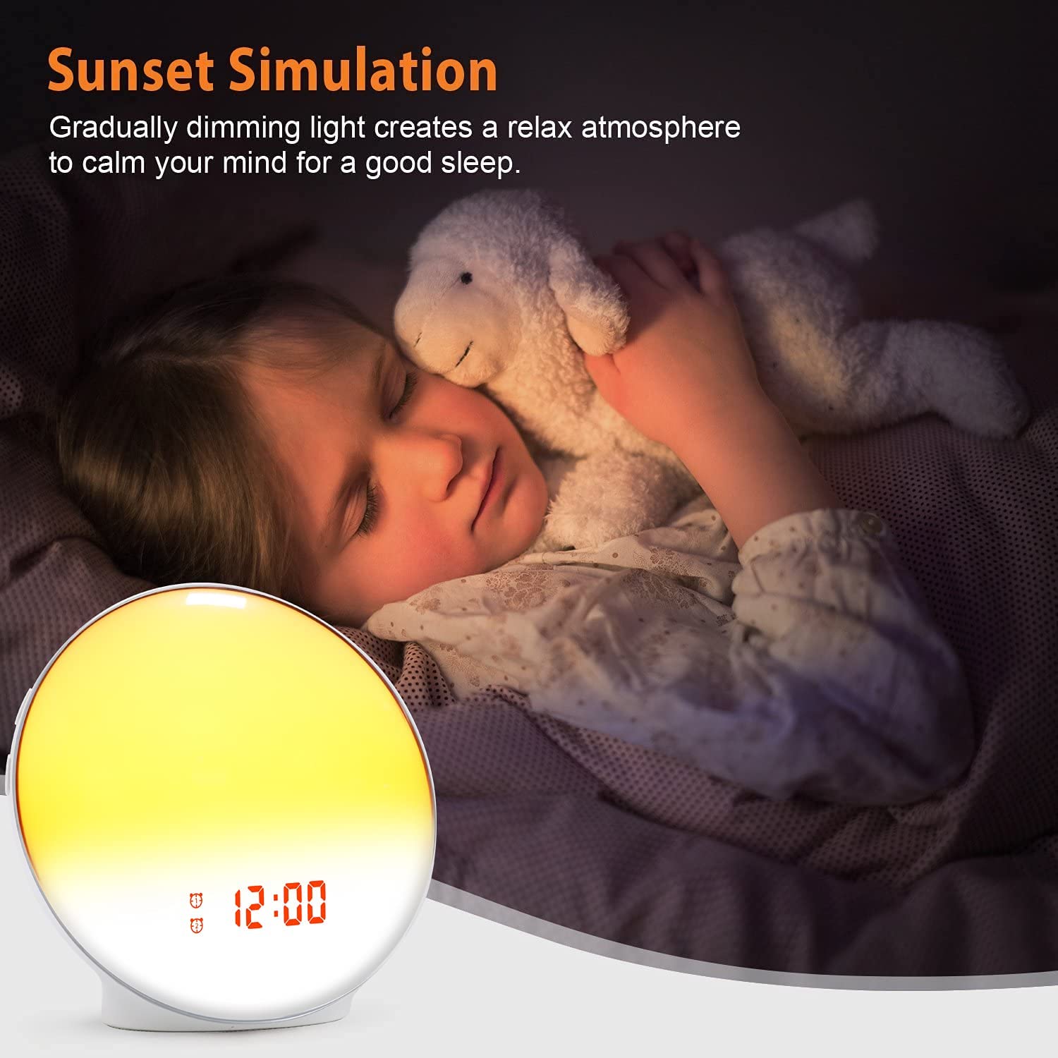 Shinmax Sveglia Luce Alba Con Bluetooth, Radio FM E 2 Allarmi – Lampada RGB 14 Colori E Simulazione Tramonto Per Bambini E Adulti