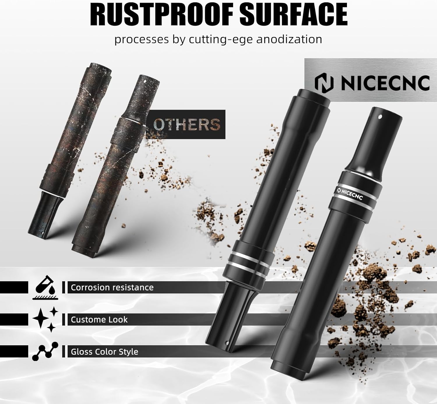 NICECNC Black Tappet Housings Pushrod Covers Tappet Cover Compatible with Harley Fat Boy FLFBS 114 2018-2024, Road King FLHR 2017-2024, Replacement for 25700488, See Fitment