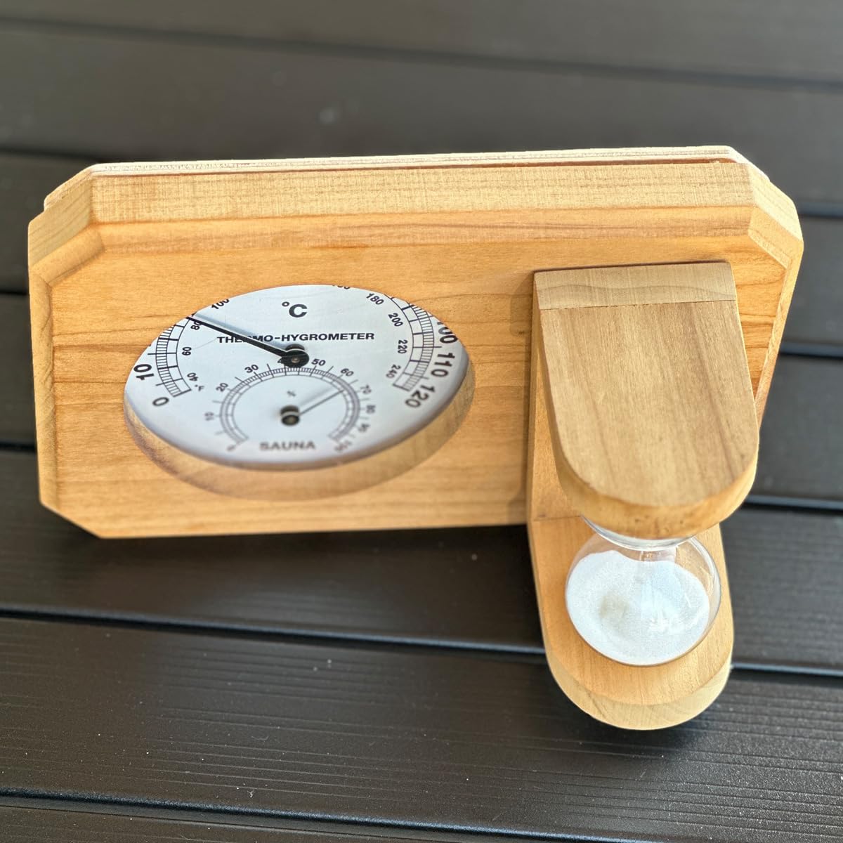 Amazon.co.jp: Sharefunn MGC サウナ用温湿度計 120℃ 温度計 砂時計 15