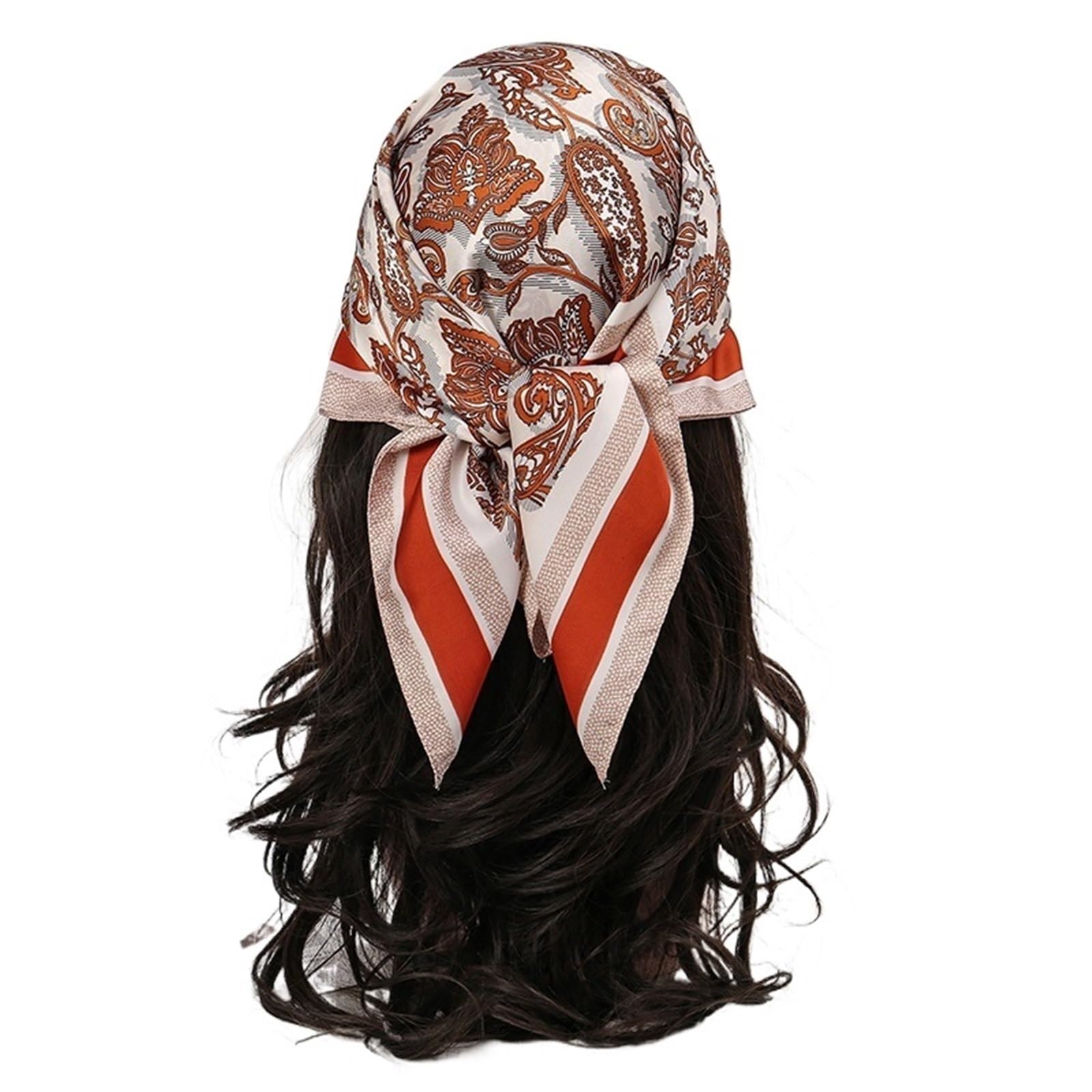 Szaliki, Kwadratowy damski szal jedwabny z nadrukiem kwiatowym, satynowa chusta na głowę, szalik wzorem dla kobiet(Color 39)