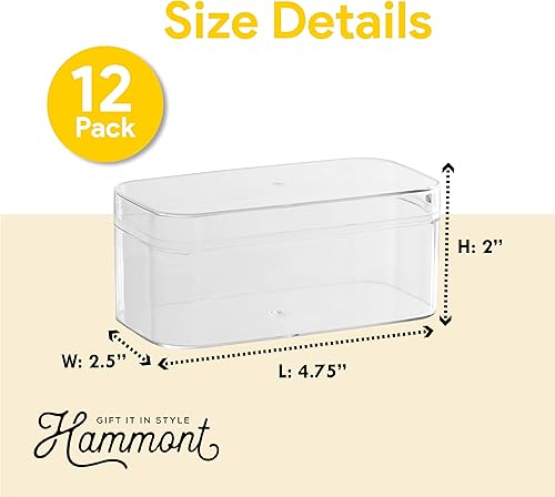 Miniatura 2 de Hammont Caja rectangular de acrílico Cajas de regalo de fiesta Caja transparente con bordes redondeados para regalos, bodas, golosinas, dulces y