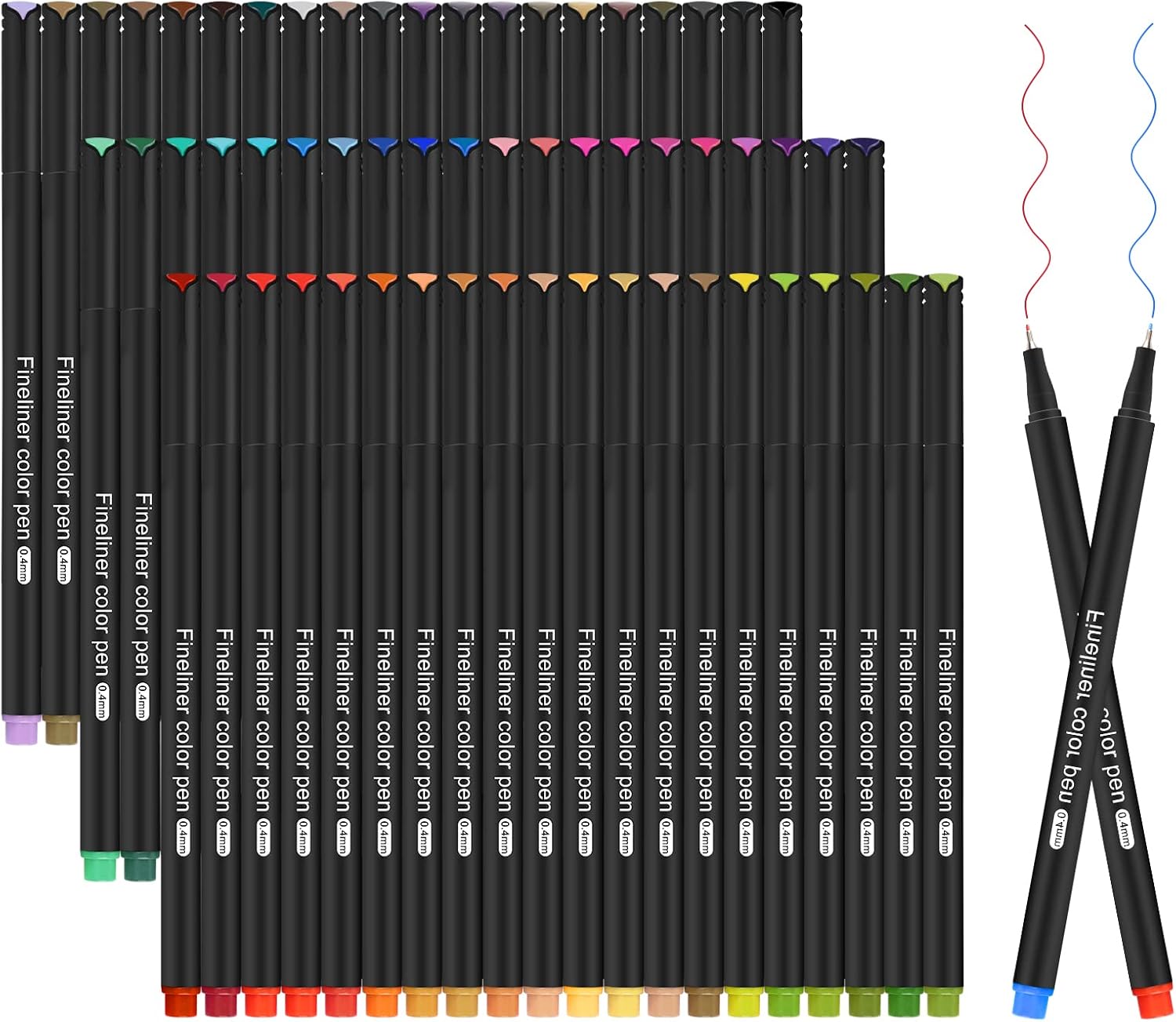 Fineliner Pens, 60 Colors Fine Liner Colourful Pens Set 0.4mm Fine Tip