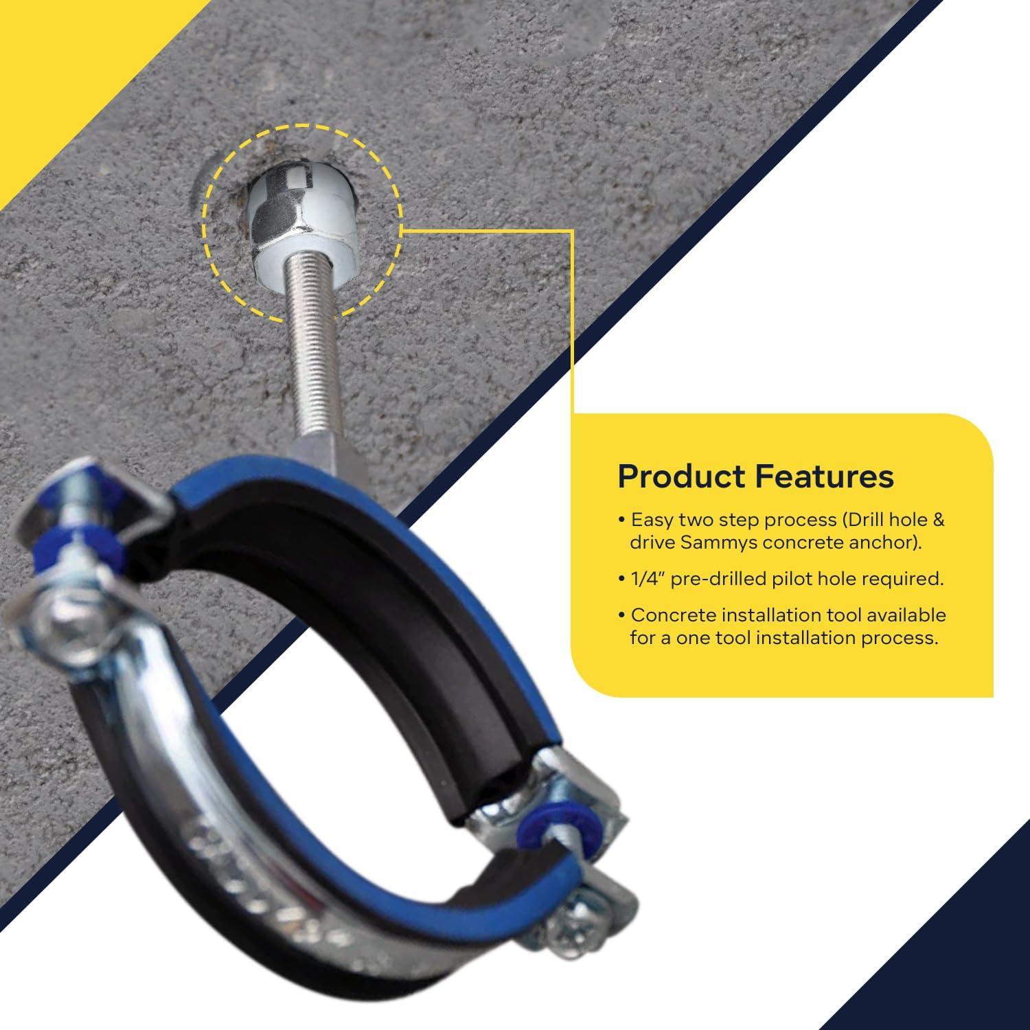 Everflow 8059957-25 3/8" Screw Vertically Threaded Rod Anchor Designed for Concrete Structure, Steel, Zinc Finish, 5/16 x 1-3/4" Screw Length (25 Pack)