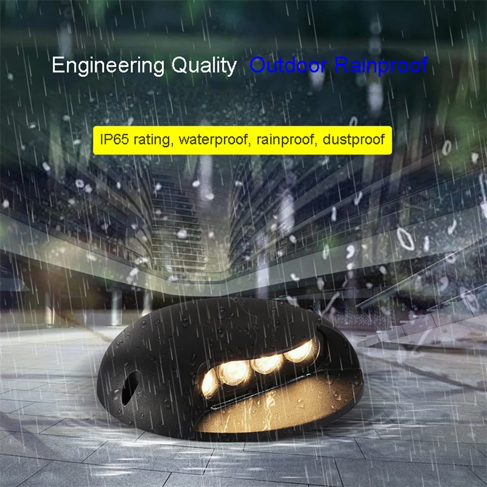 Luci A LED per Gradini, 1 Luce Laterale, Luce per Terrazza, Ip66 Impermeabile, Bassa Tensione AC/Dc 12/24V, Luci Sotterranee per Vialetto, Terrazza, Recinzione, Port,Blue-4W-AC24V