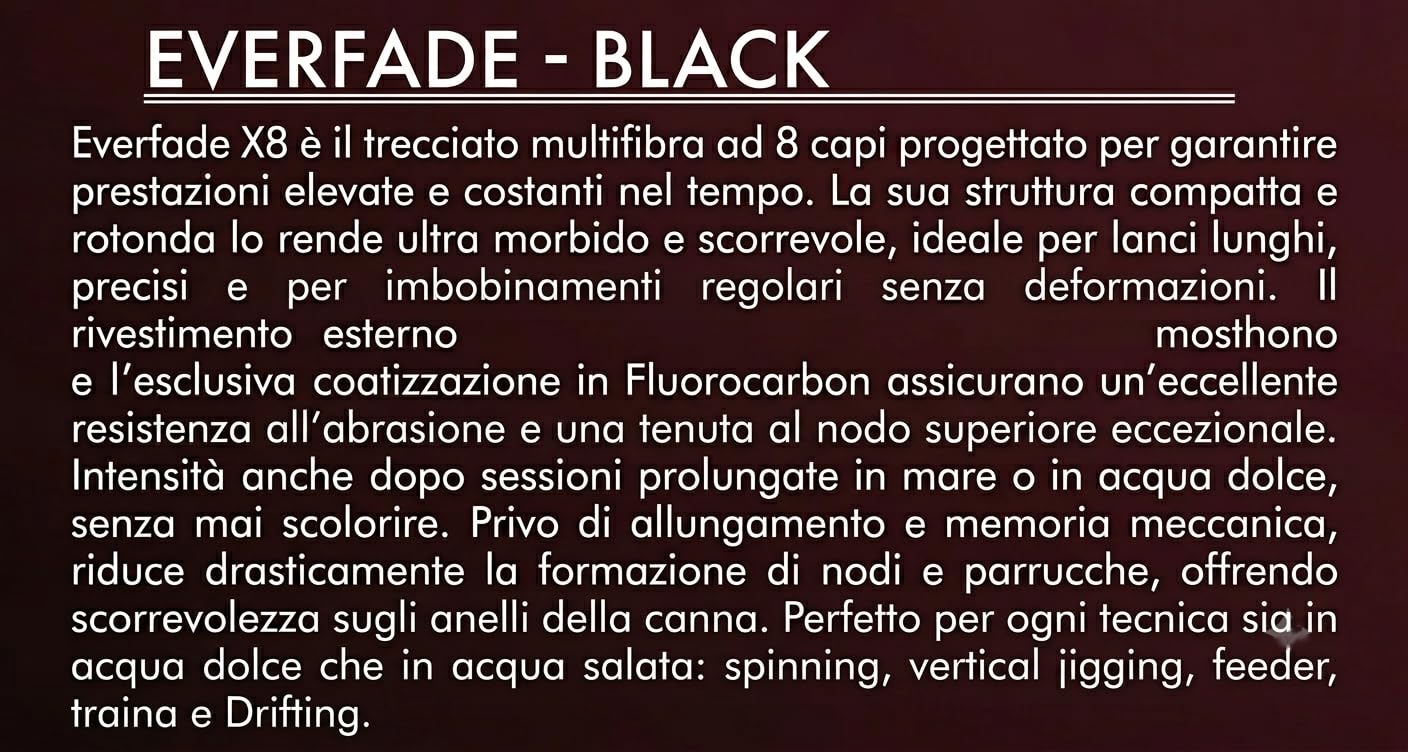 TUBERTINI Trecciato Multifibra X8 - Coatizzazione in Fluorocarbon - Rosso o Nero 150mt - Ø 0.08-0.20 spinning, vertical jigging, feeder, traina e Drifting