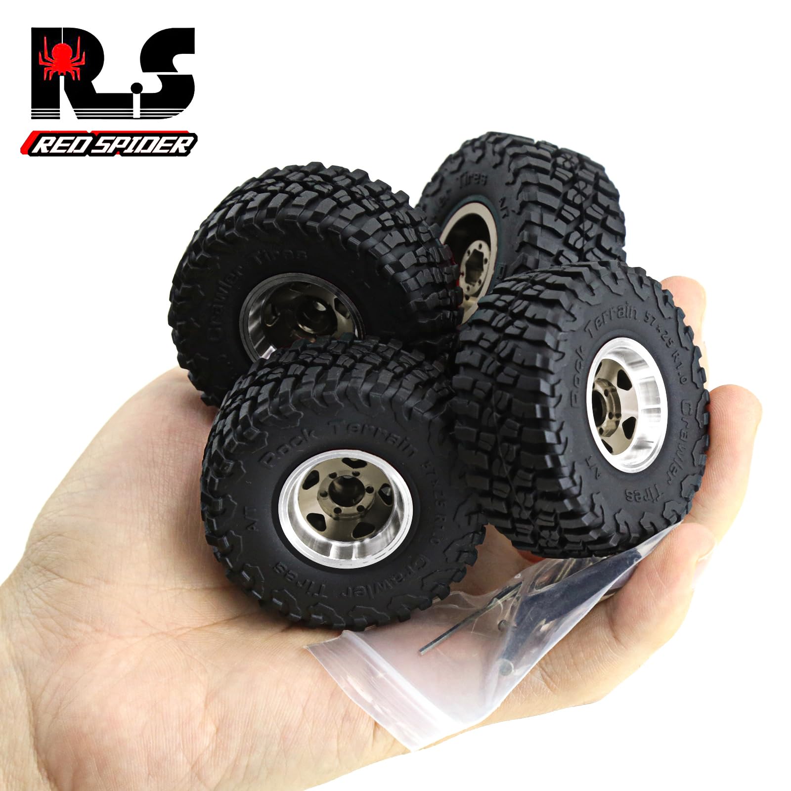 Amazon | WLYEJEA 4個 1インチ RCクローラータイヤ 1/24 ビードロック