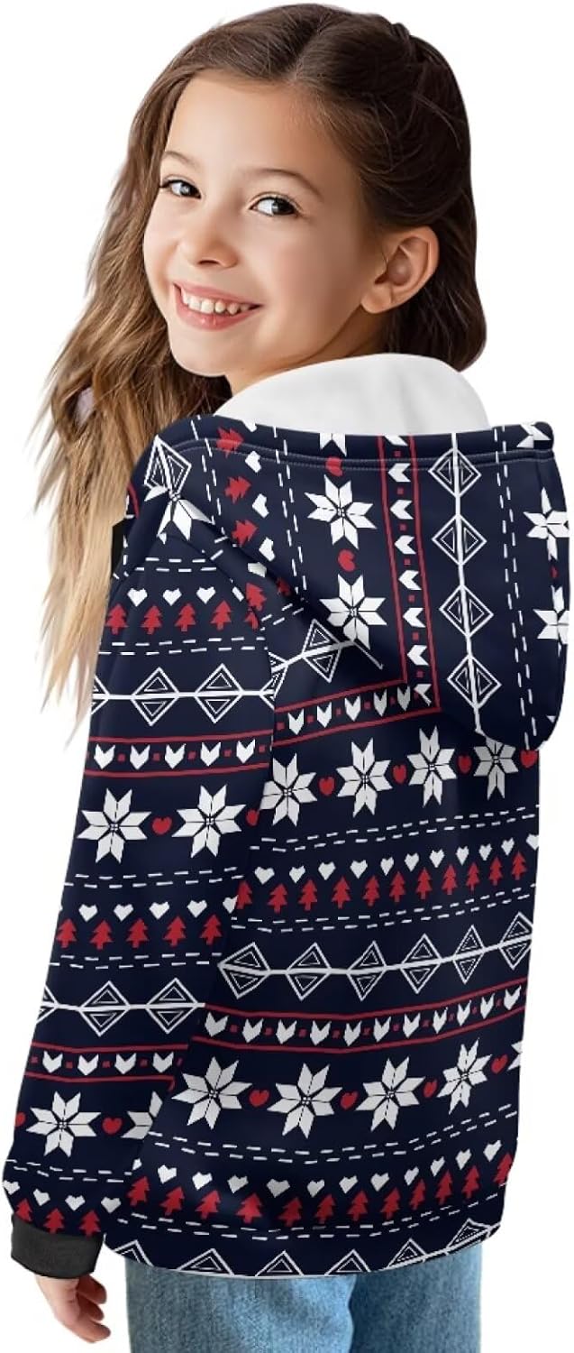 Girl's Fleece Sweatshirt with Long Sleeve, Full Zipper Hoodies Sweatshirt for Teen Girl Casual Wear