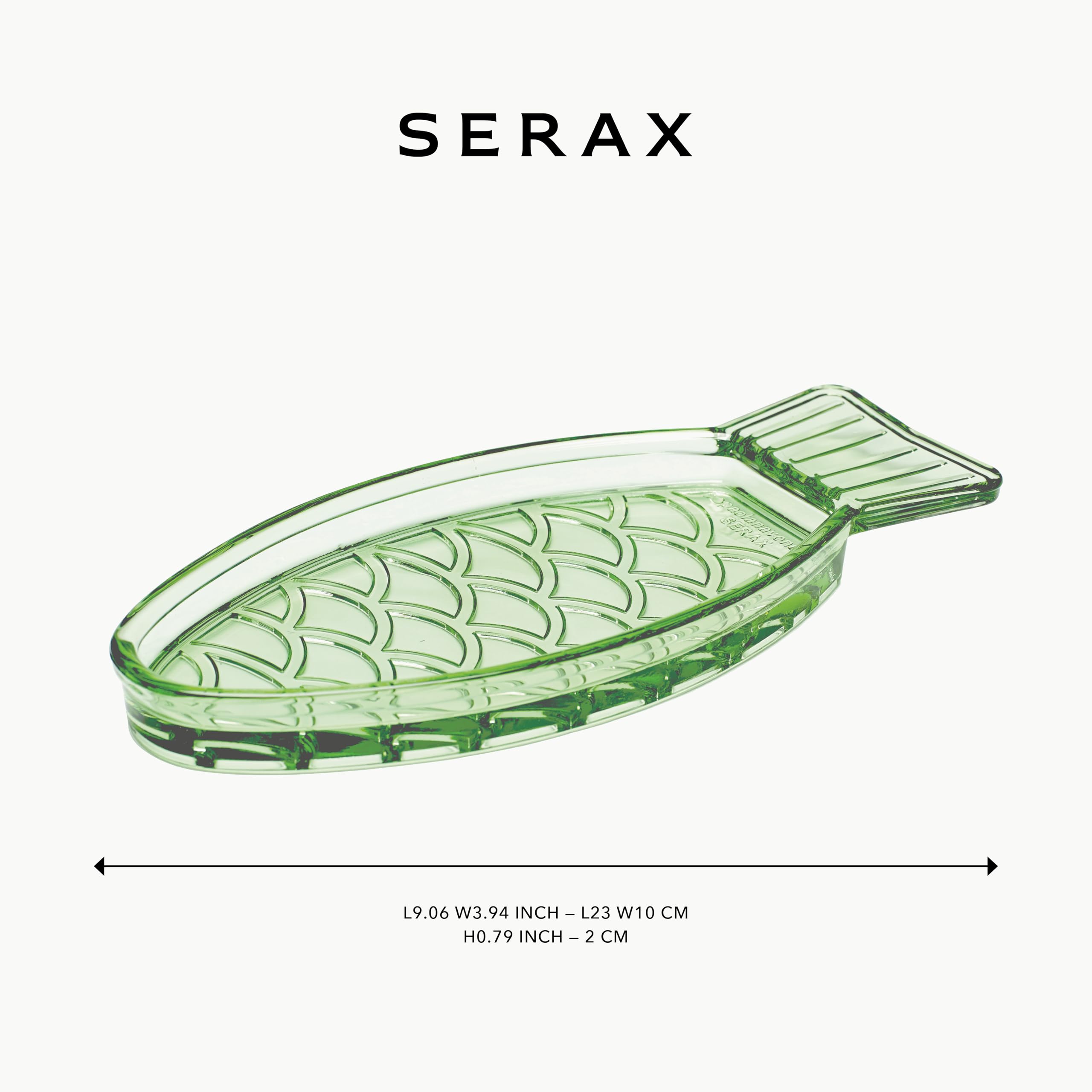 Serax Paola Navone - Plato para servir | Cristalería de pescado y pescado | Bandeja verde para servir | Esenciales de alojamiento | Bandejas para servir alimentos