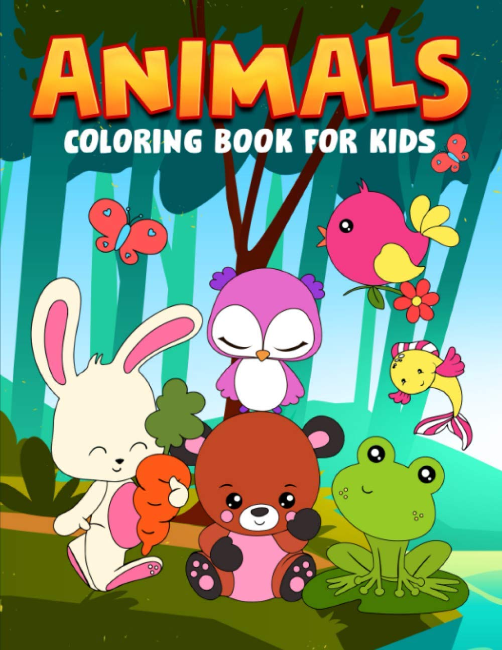Animals Coloring Book for Kids: 35 Cute Illustrations for Children Ages 3-10