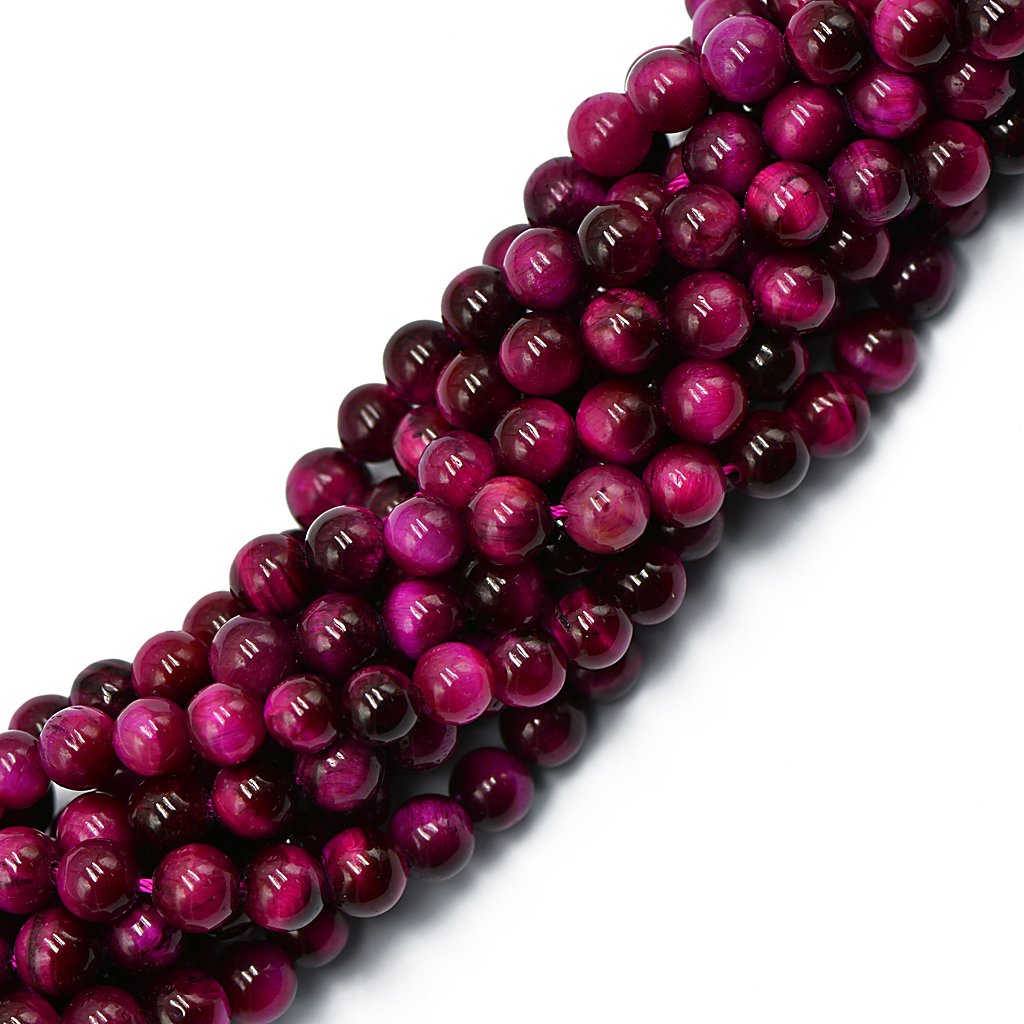 Perline Occhio di tigre rossa liscia | Ruby Abalorios