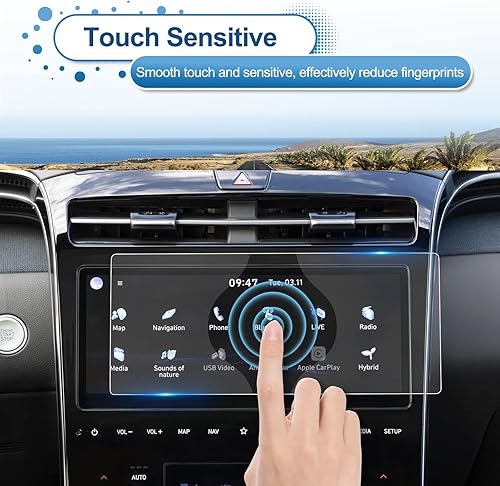 Miniatura 5 de Protector de pantalla Tucson 2022 2023 2024 para Hyundai Tucson (XRT/N Line/Limited/SEL Convenience/SEL) Pantalla táctil de 10.25 pulgadas, vidrio