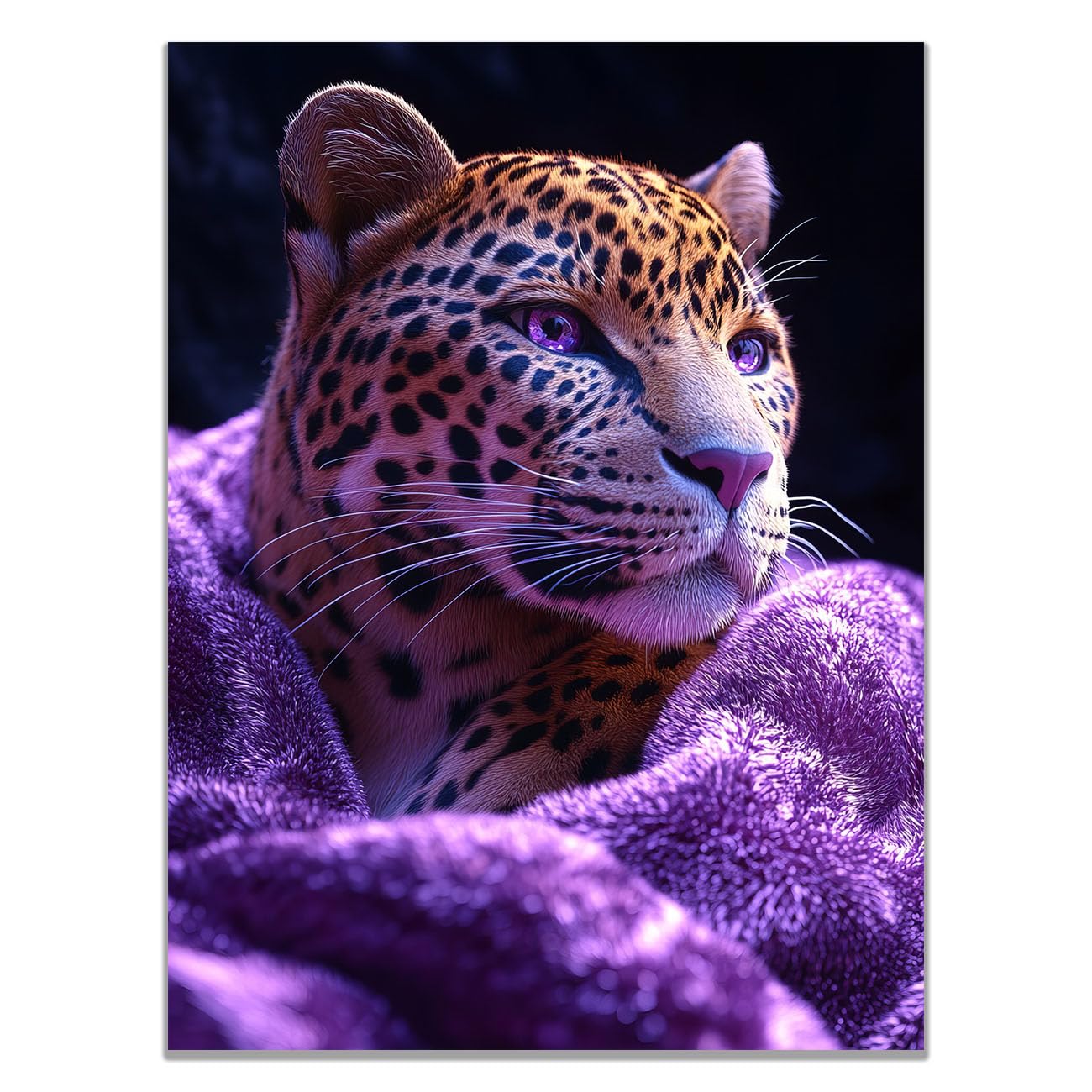 TODOAA Animal Wall Art Decor Abstract Modern Leopard Abstract Canvas Wall Art - Farmhouse Wall Decor Print Painting for Living Room Bedroom Rustic Decoration(Purple 16)-80x120cm Unframed