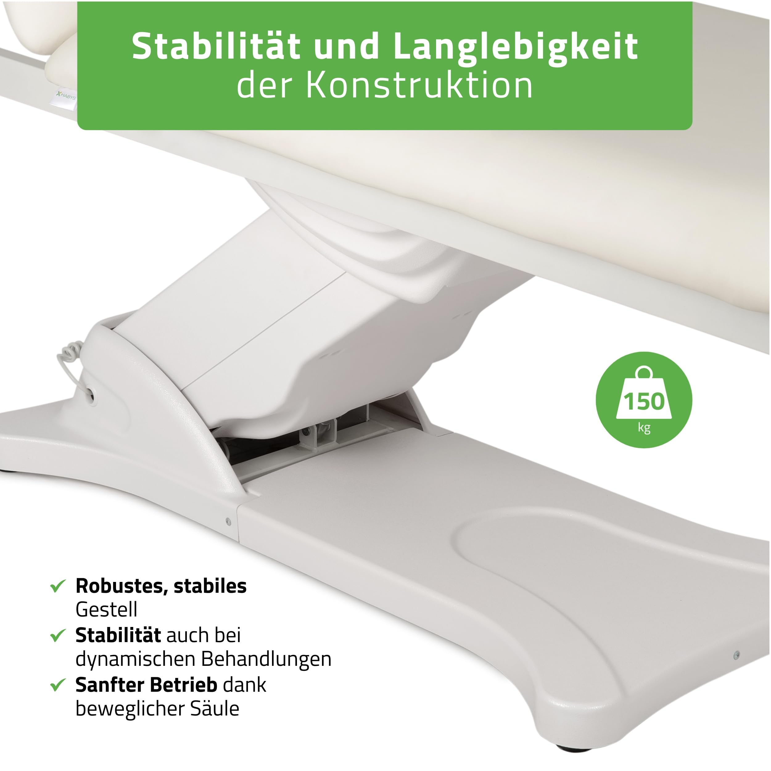 HABYS Camilla PRO 2 mit Heizung | Wellness & Spa elektrische Kosmetikliege Massageliege, Behandlungsliege | Höhenverstellbar Elektrisch | 199 x 74 cm