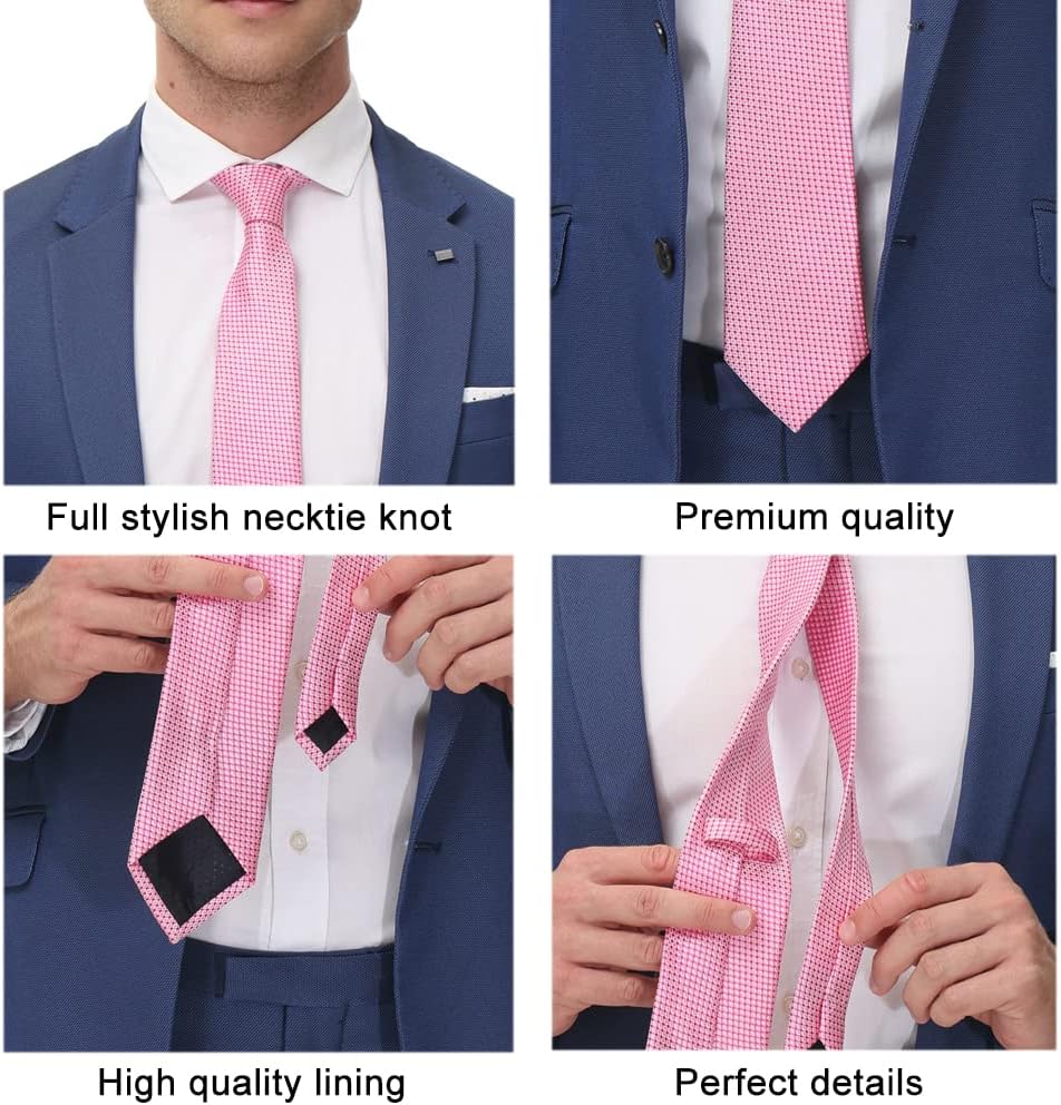 Adulove Men's Necktie Classic Silk Tie Woven Jacquard Neck Ties - Image 5