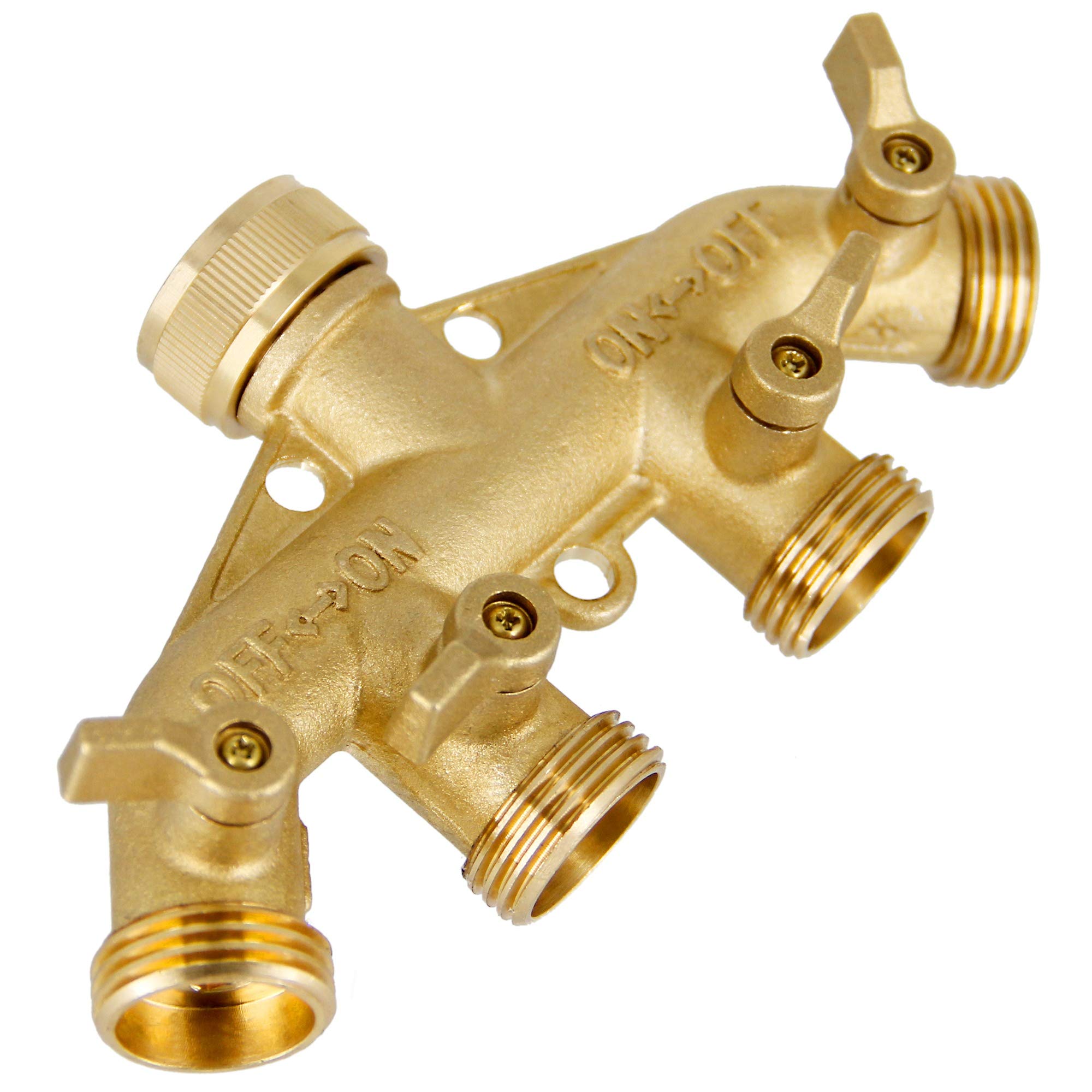 Divisore Per Tubo 4 Vie In Ottone Massiccio 19 Mm (3/4”) – Valvole A Sfera Individuali