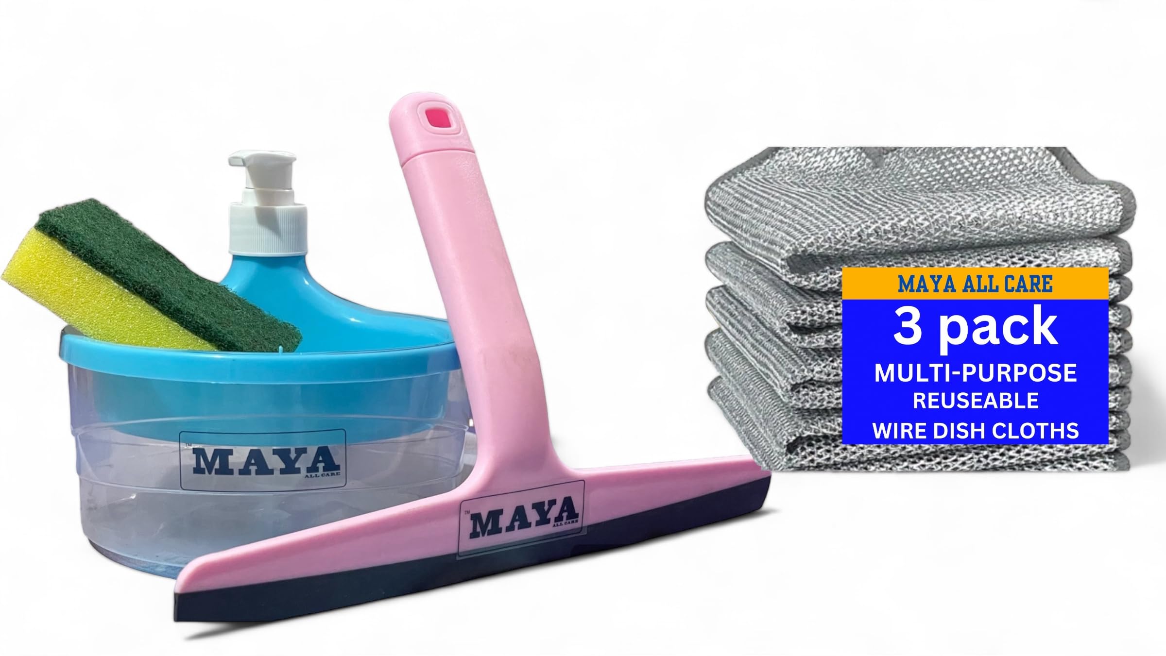 MAYA ALL CARE Kitchen Soap Dispenser + Dish Washing Cloth + Kitchen Sink Wiper, Bathroom Accessories, Dishwasher Iiquid Holder, Kitchen Accessories Item, Dish Washing Silver Cloth (B0DBF6C1NP) Amazon Price History, Amazon Price Tracker