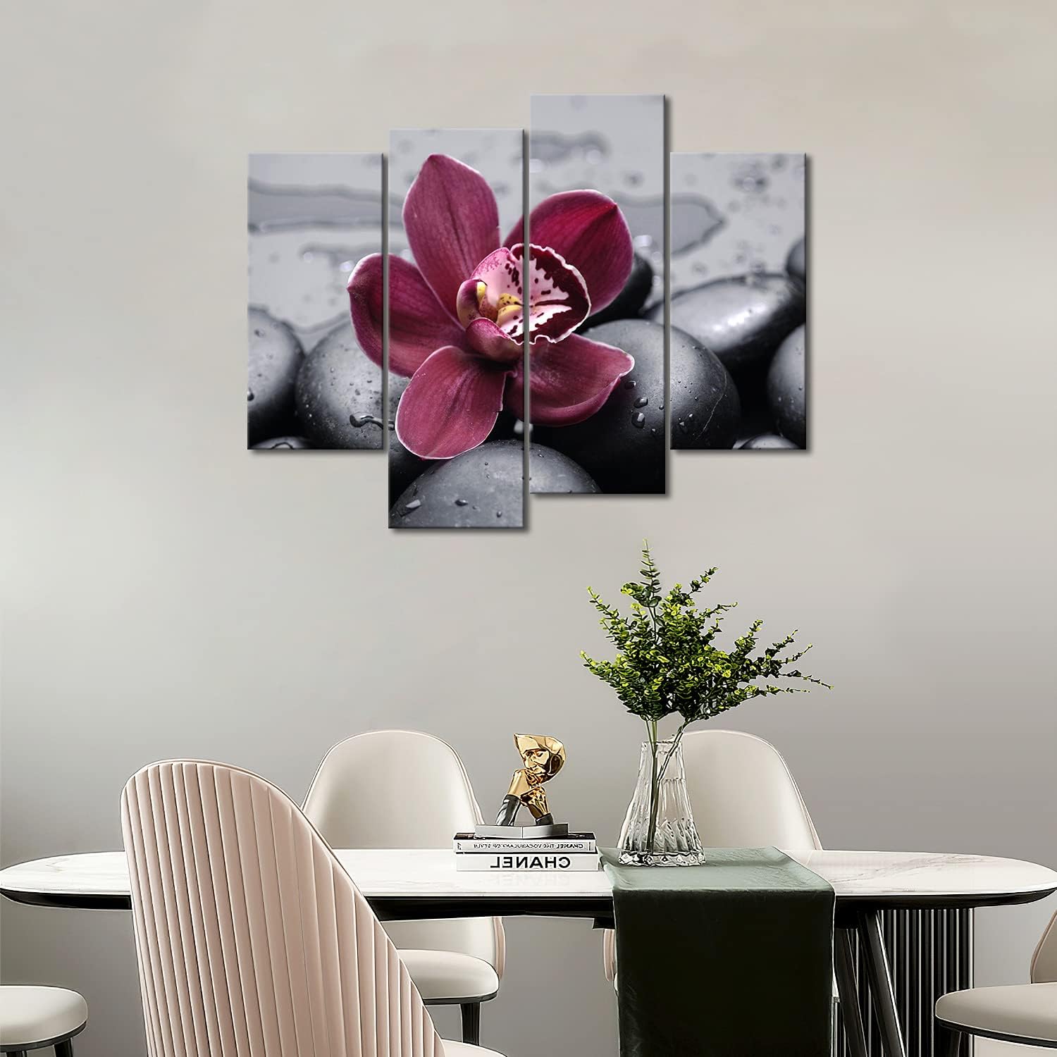 Firstwallart Dark Red Orchid On Cobblestones Wall Art Painting Pictures Print On Canvas Flower The Picture for Home Modern Decoration