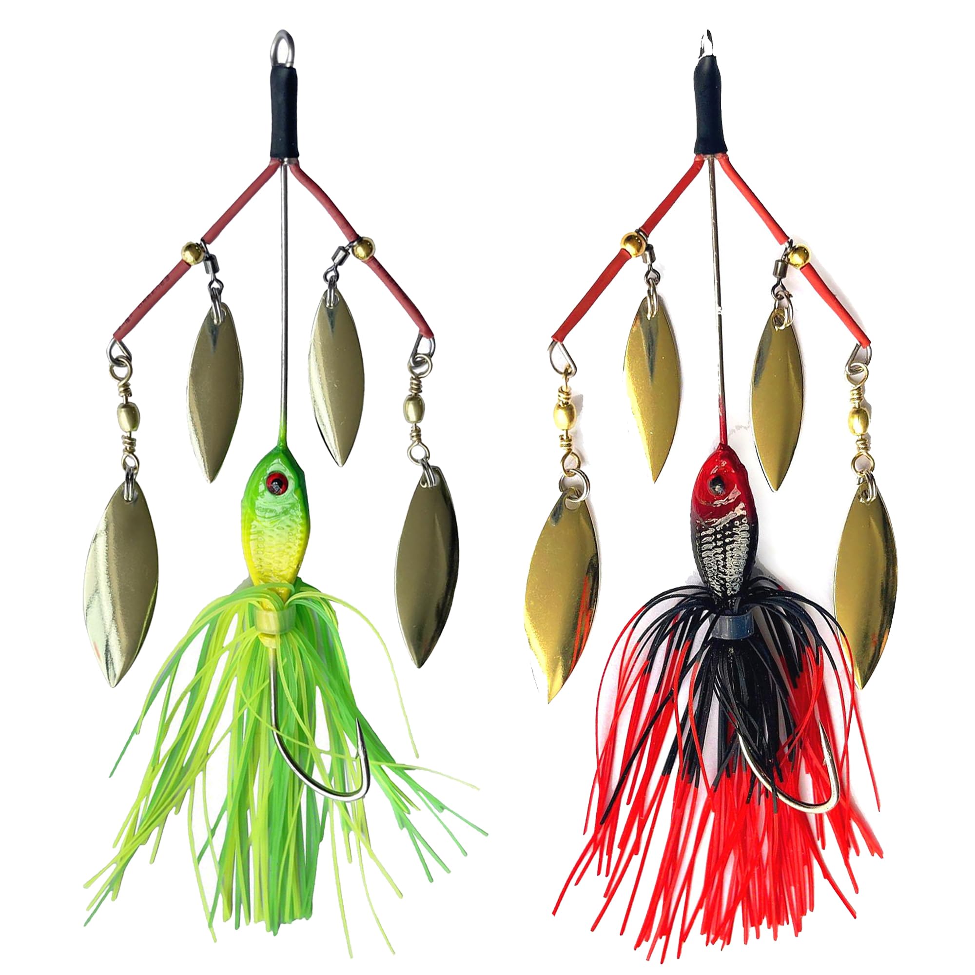 Fishing Accessories, 2 Pcs 13 cm 26 g Multi-Blade Spinner Lures for Pike