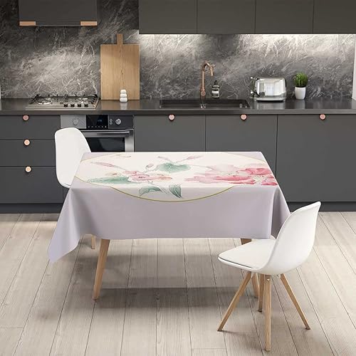 Vista 34 de Mantel de acuarela Redondo para Mesa De 4 Sillas Coral Verde Pálido Negro Mantel rústico Decoración de mesa 30 x 30 pulgadas Abstract_07