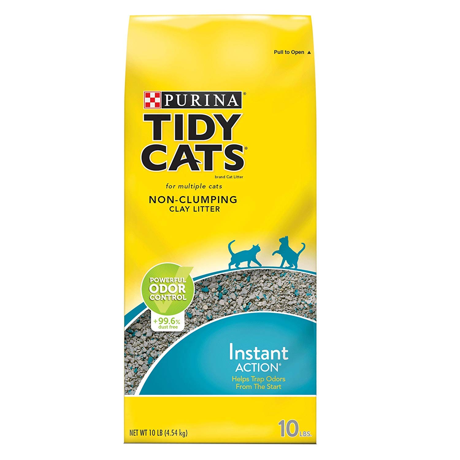Purina Tidy Cats Non Clumping Cat Litter; Instant Action Low Tracking Cat Litter - 10 lb. Bag (Pack of 4)