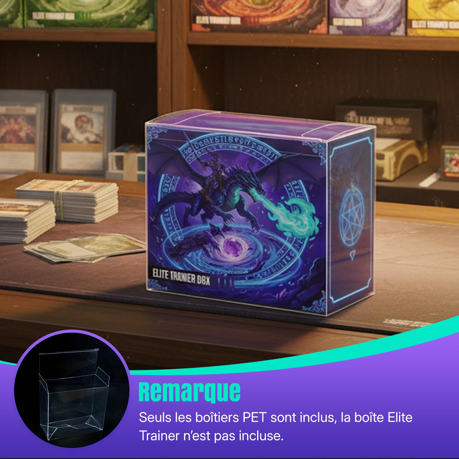 Wigearss 10 Pièces Boîtes de Protection pour Pokémon ETB, Boîtes de Rangement en PET Compatibles avec la Pokémon Elite Trainer Box