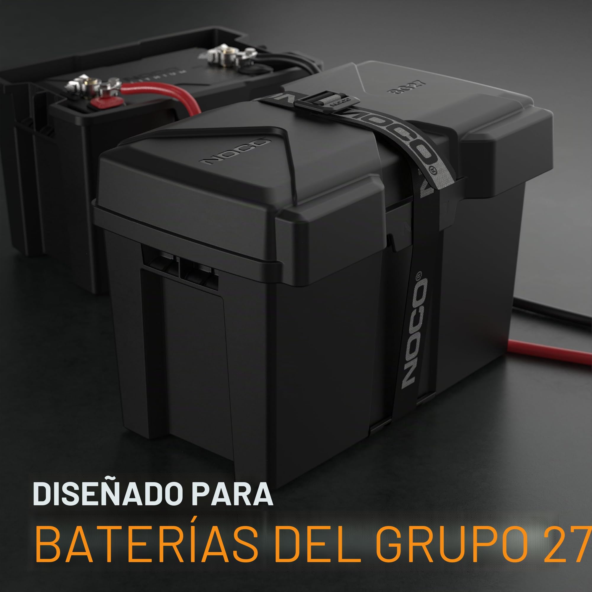 NOCO Snap-Top BG27 Caja de batería, grupo 27, caja de batería de 12 V para baterías marinas, automoción, RV, barco, cámper y remolque de viaje