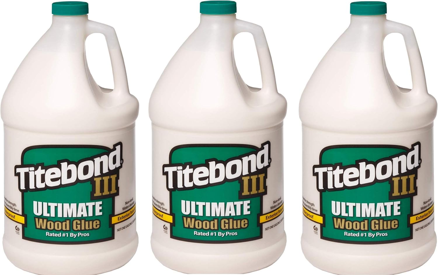 3 Pack Franklin 1416 Titebond III Ultimate Wood Glue - Gallon Bottle