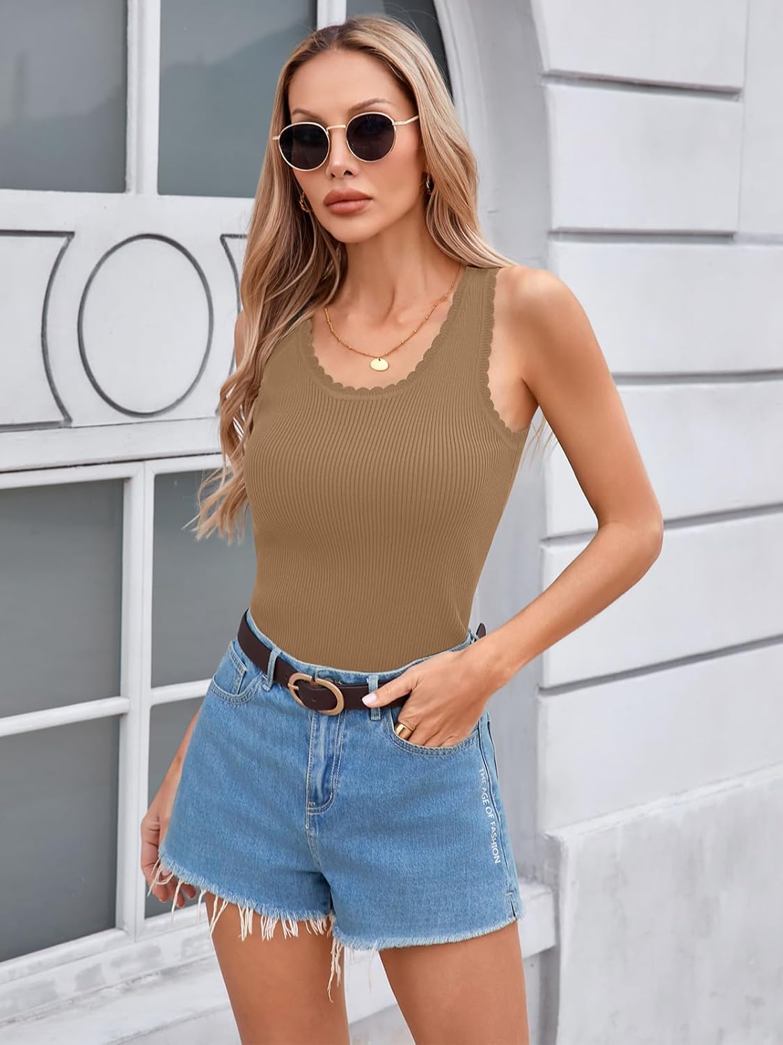 Womens Ribbed Tank Tops V Neck Sleeveless Cute Knit Top 2026 Summer Casual Shirts Sweater Vest Sexy Fitted Tee - Image 4