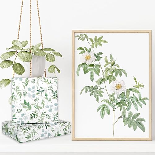 Miniatura 5 de AnyDesign 100 hojas de papel de seda verde acuarela hojas verdes papel de regalo de primavera para cumpleaños, boda, manualidades, embalaje de