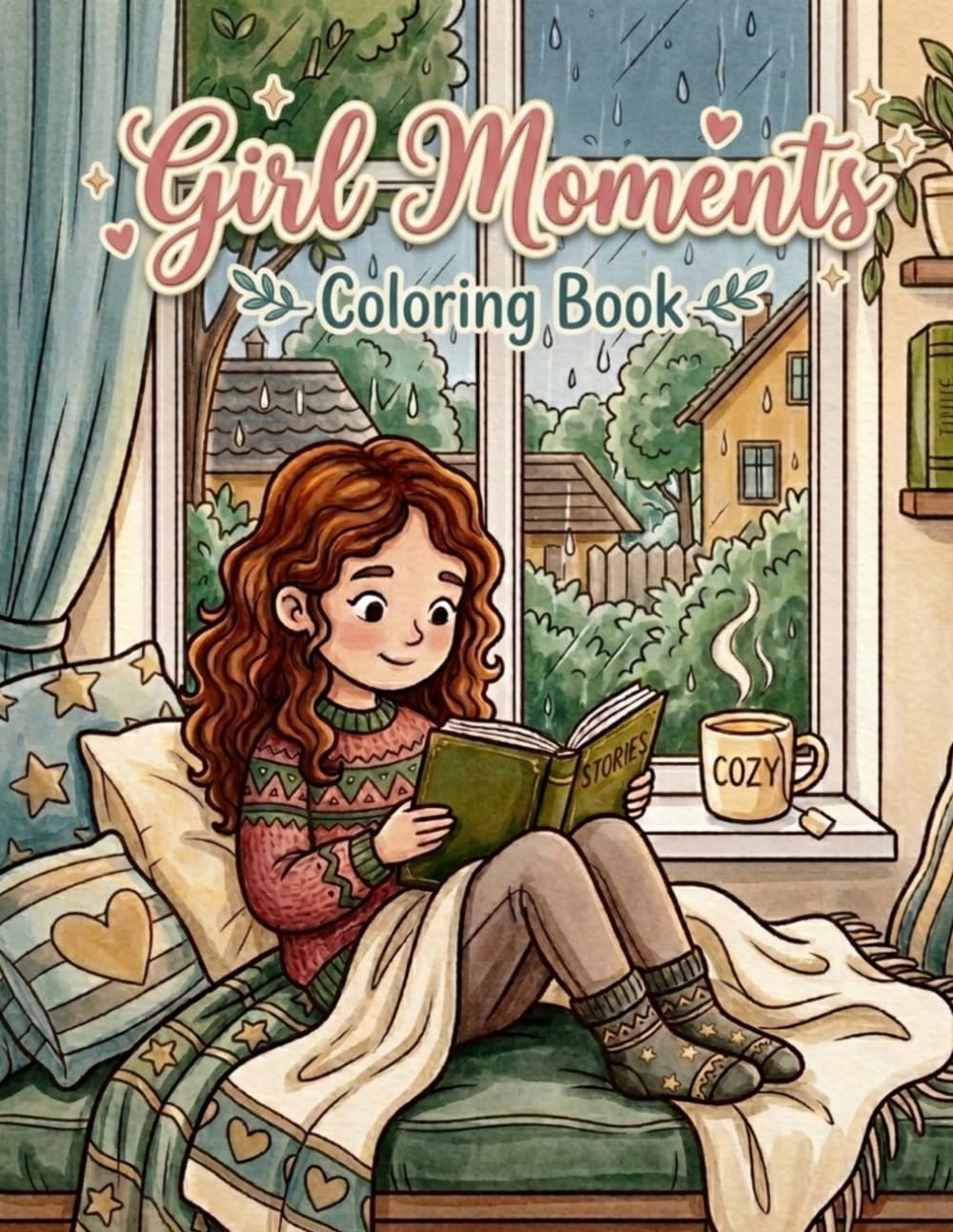 Girl Moments Coloring Book: A Relaxing Coloring Book for Teens and Adults Featuring Cute Everyday Scenes and Positive Vibes