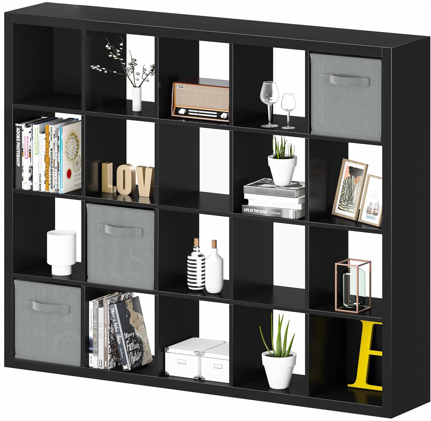 Amazon.com: Sturdy Wooden Bookshelf - 20-Cube Storage