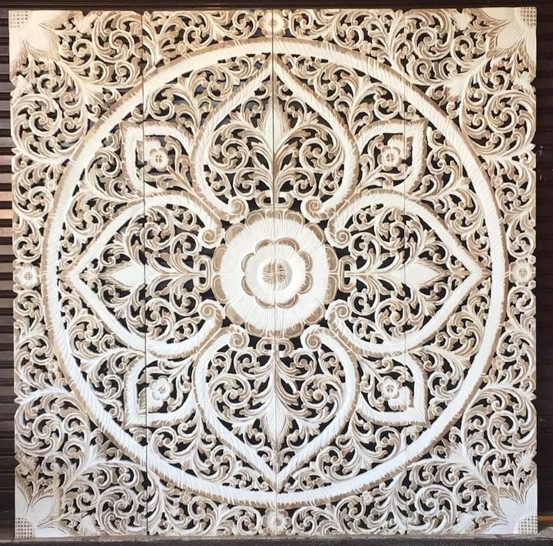 Aafiyat Handcrafted Wall Craving Wall Pannel Wooden Floral Handmade Intricately Carved Wall Decor |Wall Frame | Home decore | Hallway |-image-31