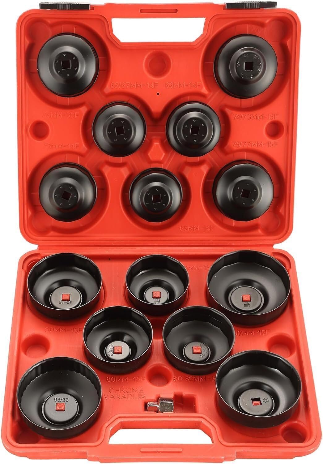 16 pezzi chiave a bussola per filtro olio a tazza, set di rimozione, set di chiavi per filtro olio per auto, set di chiavi a bussola per filtro olio da 3/8", set di chiavi a bussola per filtro olio