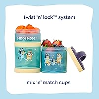 Vista 24 de Whiskware Disney Princess and the Frog, Stackable Snack Containers for Kids, 3 Stackable Snack Cups for School or Travel, Formula and Cupholder Tiana