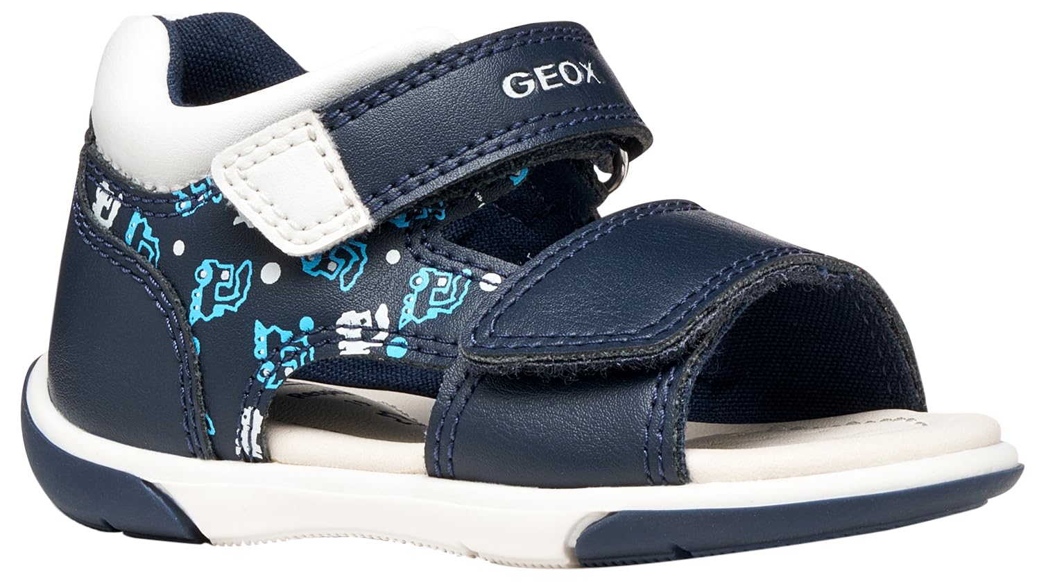 Geox Baby Boys' B ZAPITO Boy Sandal, DK Navy/White, 18 EU