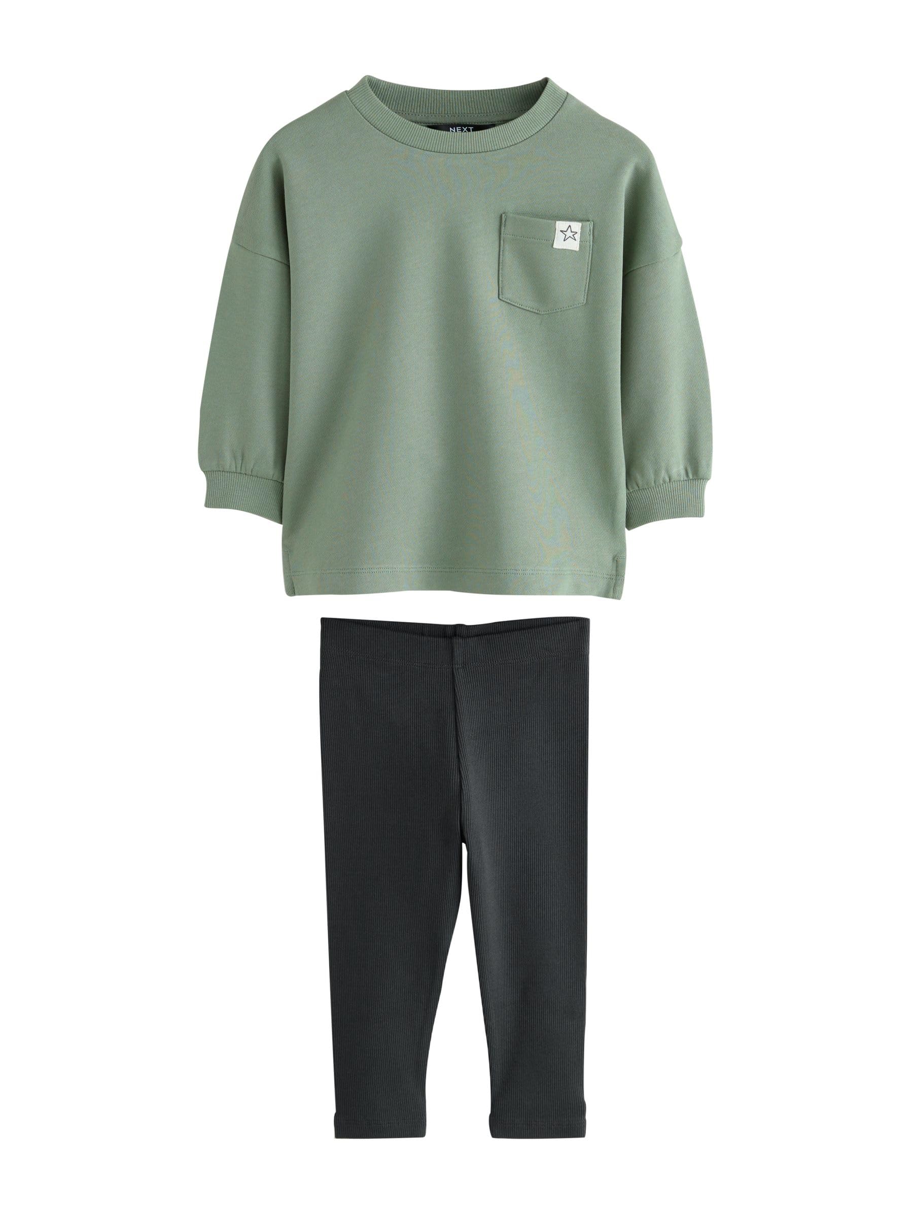 NEXT Jungen Langarmoberteil und Leggings im 3er-Set