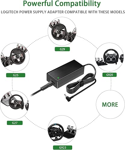 Miniatura 2 de Fuente de alimentación DC 24V Cargador para 24 voltios Logitech Driving Force GT Racing Wheel G25 G27 G29 G920 G923 G940 Adaptador de corriente