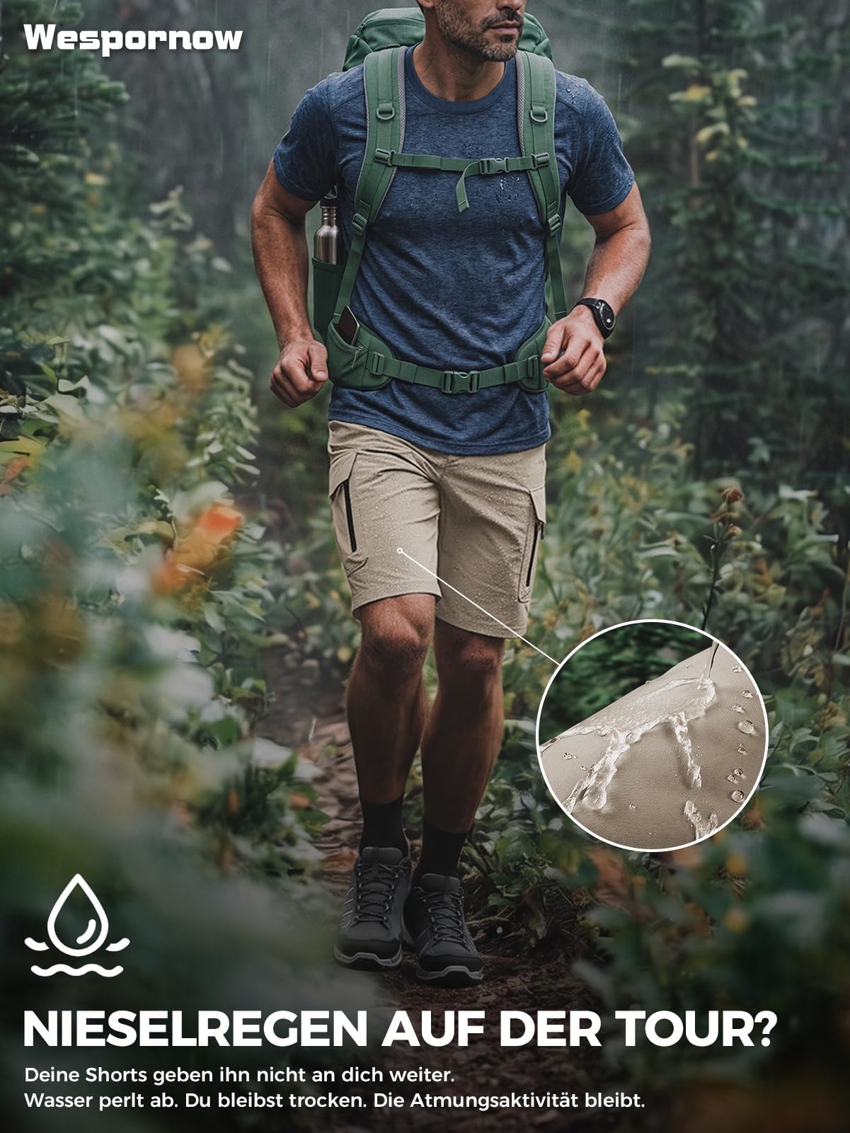 Wespornow Pantaloncini Cargo Homme Bermuda Pantalons de Travail Pantalons Courts Cargo Homme Pantalons de Trekking Chino Élastiques Pantalons MTB