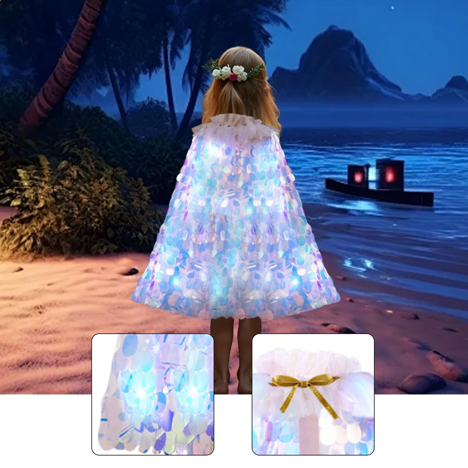 Cape de Princesse, Costume de Cosplay pour Princesses, Cosplay, Spectacle, Lumière Blanche