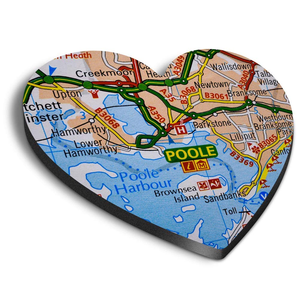 1 x Heart MDF Magnets - Poole Coast Dorset England Travel 46151